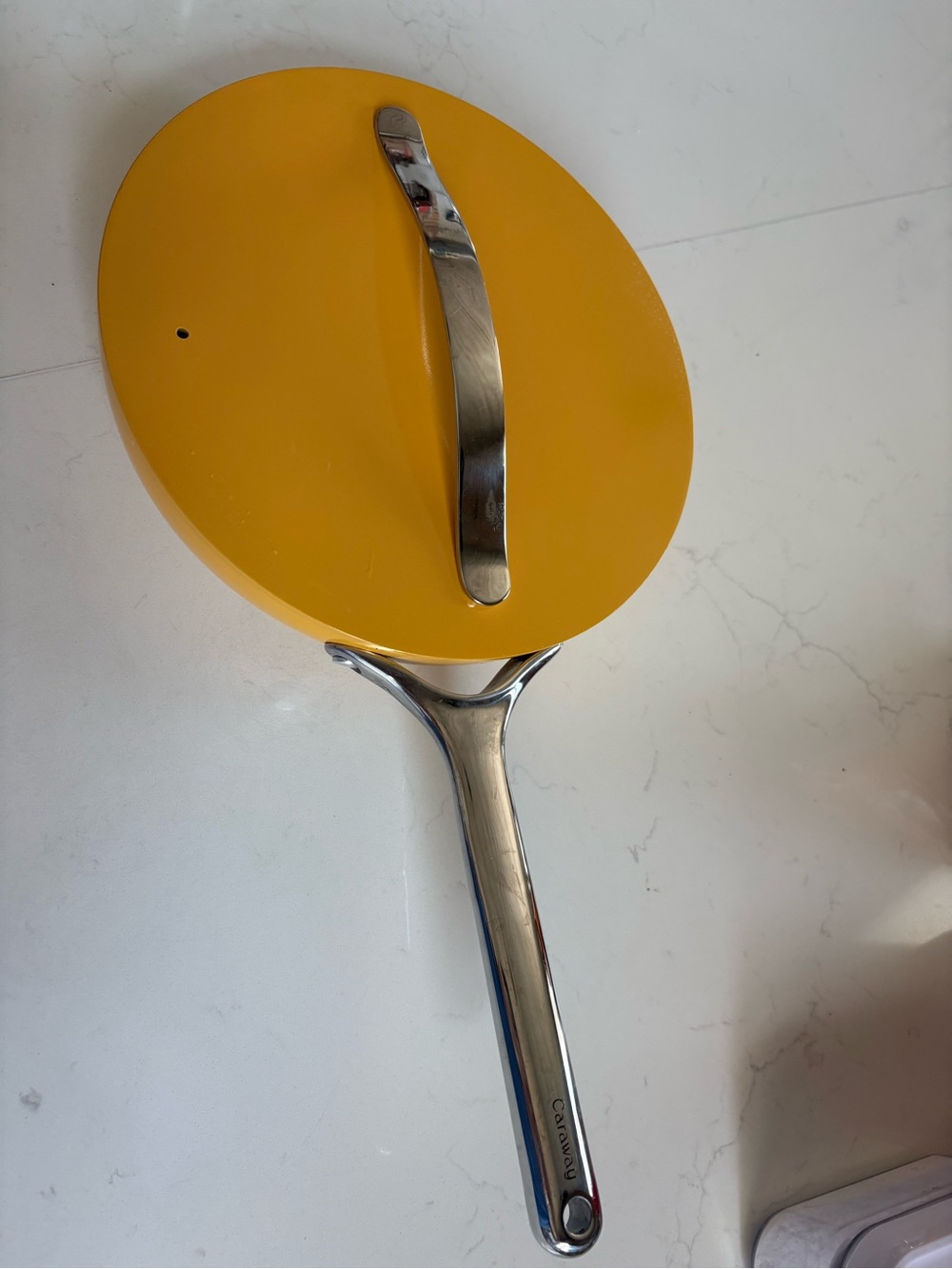 Caraway Yellow Nonstick Ceramic Frying Pan with Lid - Picture 7 of 16